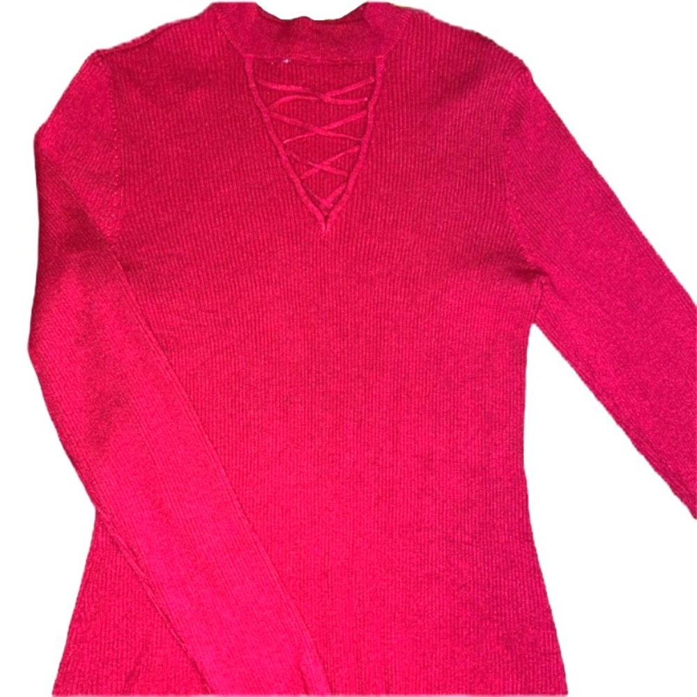 Womens red v neck Sweater juniors size 3x